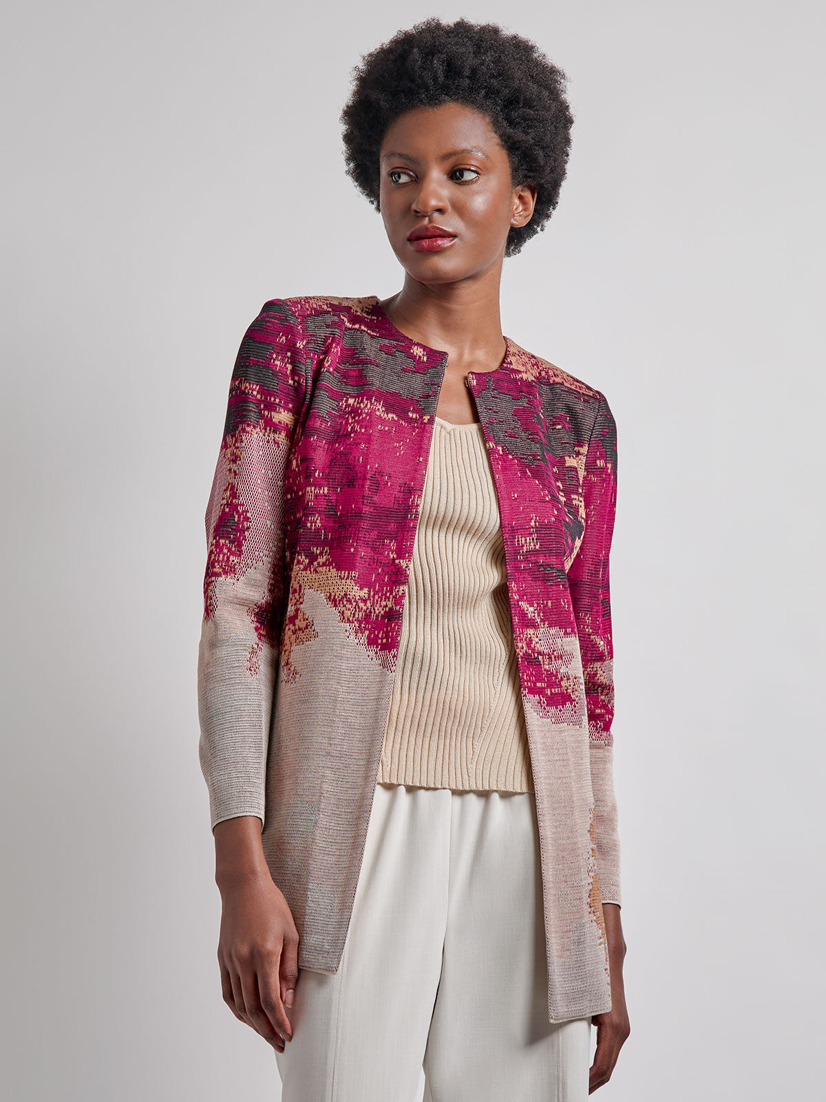 Heritage Abstract Jacquard Knit Jacket - Vanity Fit