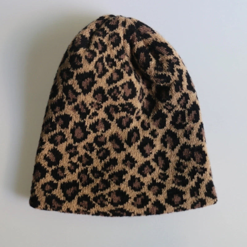 Unisex Minimalist Leopard Crimping Wool Cap