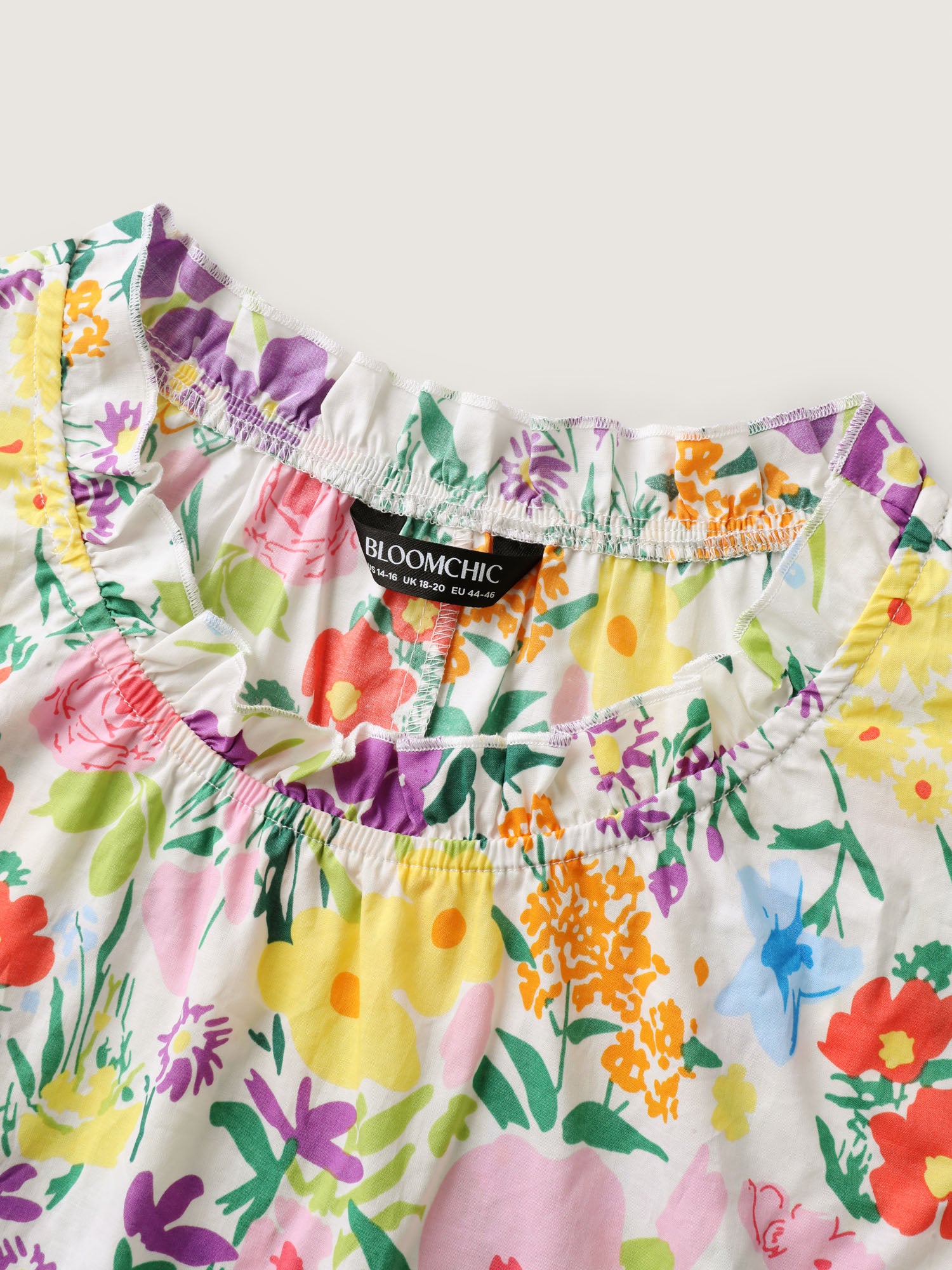 Pure Cotton Floral Turtleneck Blouse