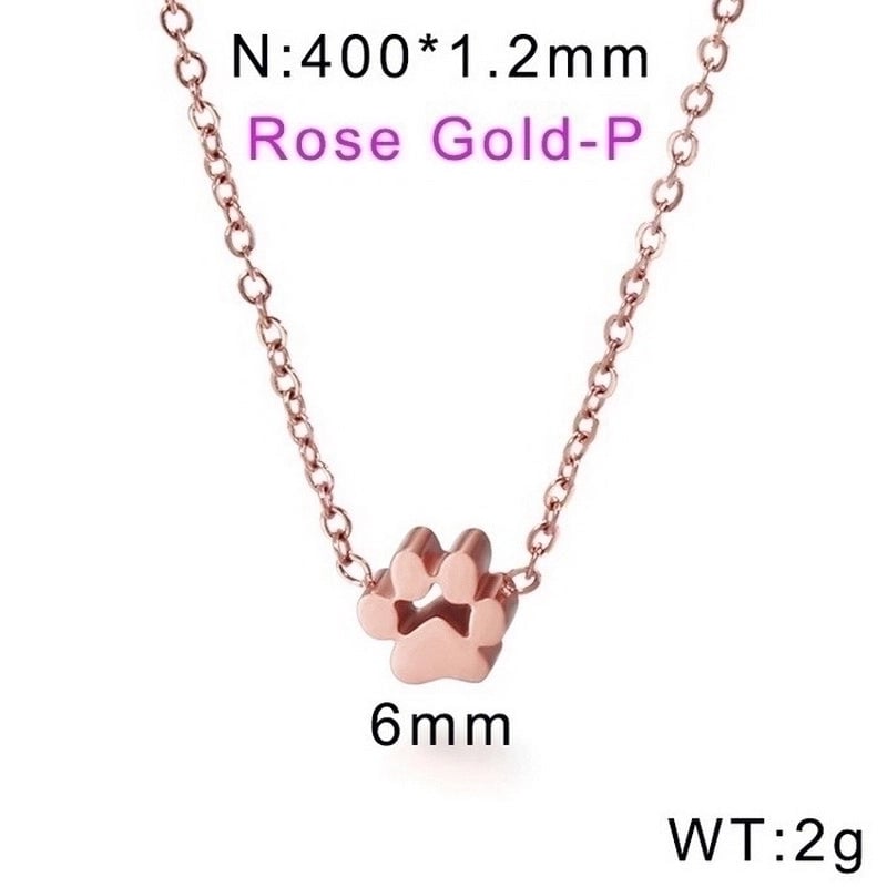 Minimalist Korean Style Animal Paw Print Titanium Steel 18K Gold Plated Plating Bracelets Earrings Necklace
