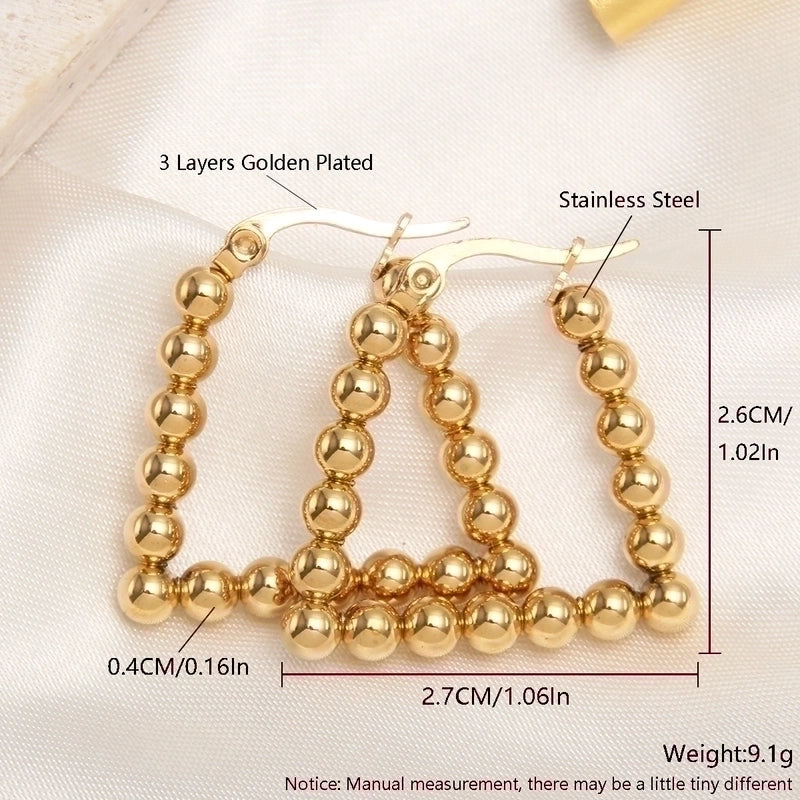 1 Pair Basic Minimalist Triangle Plating 304 Stainless Steel 18K Gold Plated Gold Plated Ear Studs