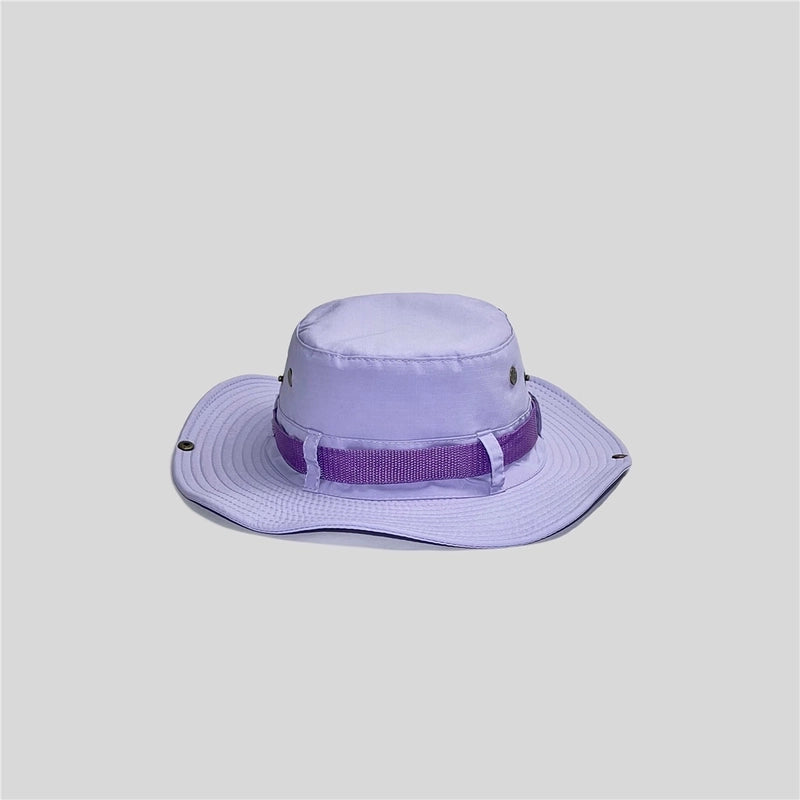 Unisex Tropical Solid Color Wide Eaves Bucket Hat