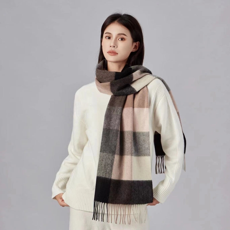 Wool Scarf Advanced Sense Simple Plaid Spring Clothing Women's Clothing Batch Winter Explosions For Women And Men