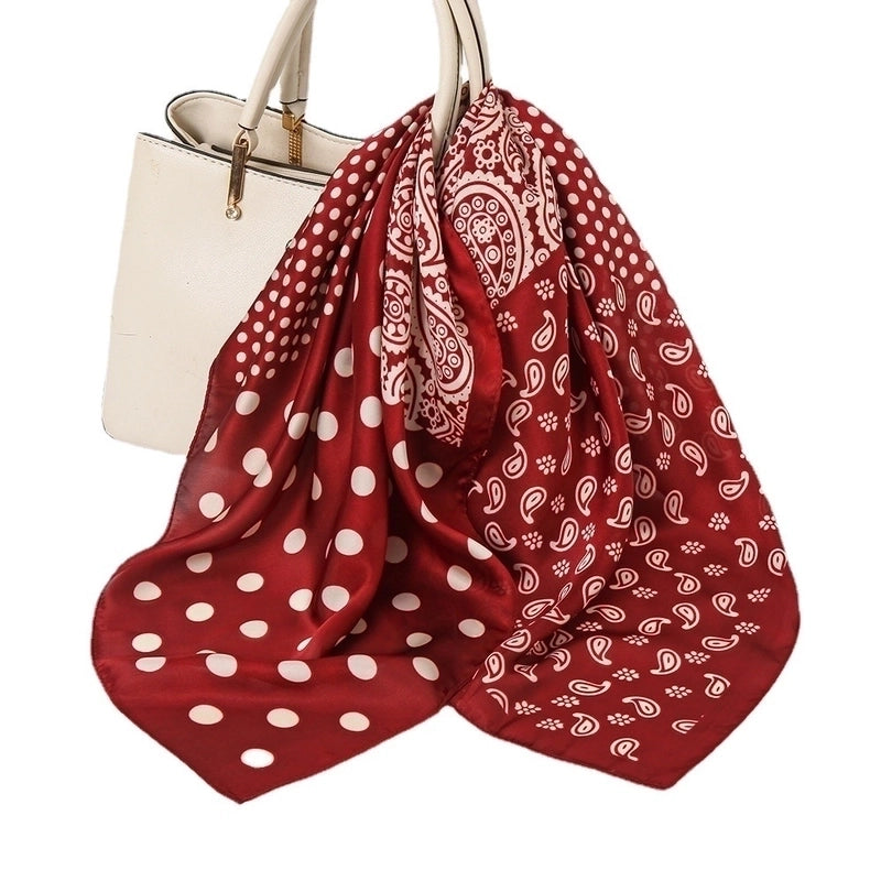 Women's Sweet Geometric Satin Printing Silk Scarves