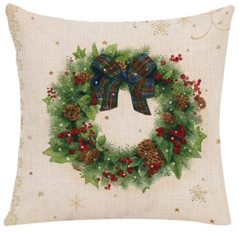 Cute Santa Claus Letter Chemical Fiber Pillow Cases