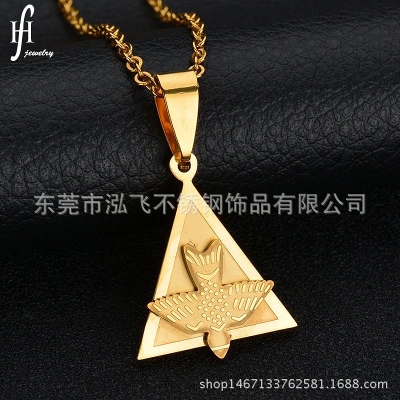 Geometric 304 Stainless Steel 18K Gold Plated Plating Stainless Steel Necklaces