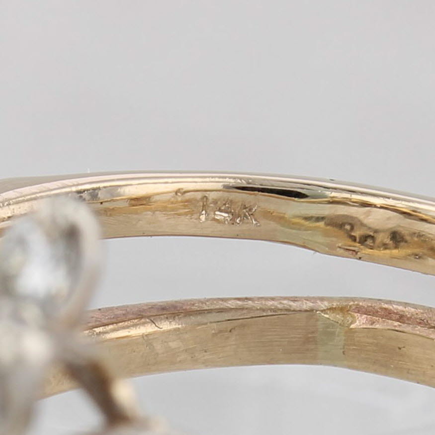 1.70ctw Diamond Cluster Ring Jacket Guard Enhancer 14k Gold Size 9.5 Bridal