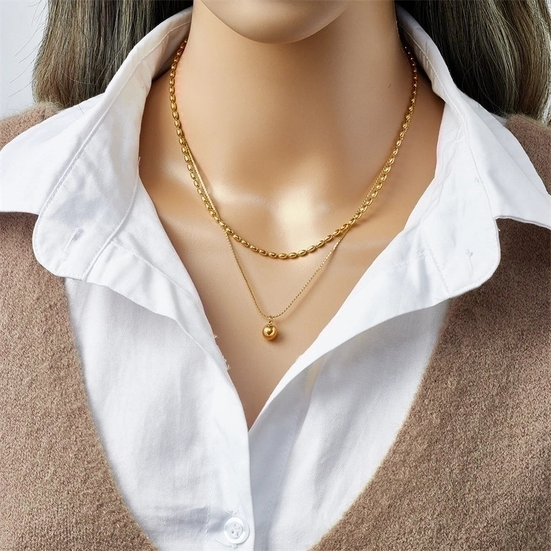 Fashion Geometric 304 Stainless Steel 18K Gold Plated Plating Stainless Steel Necklaces