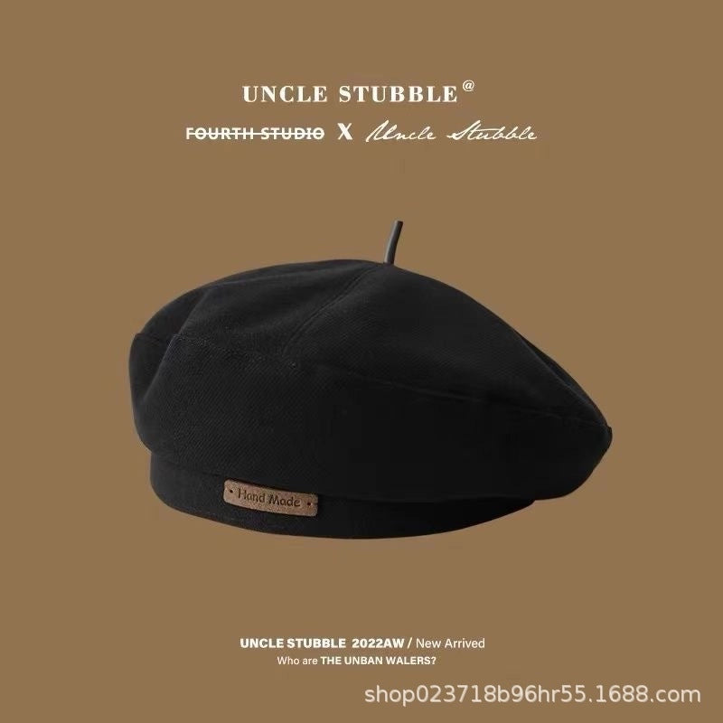 Love Beret Love 2025 Women Autumn And Winter New Woolen Hat Big Head Circumference Face Small