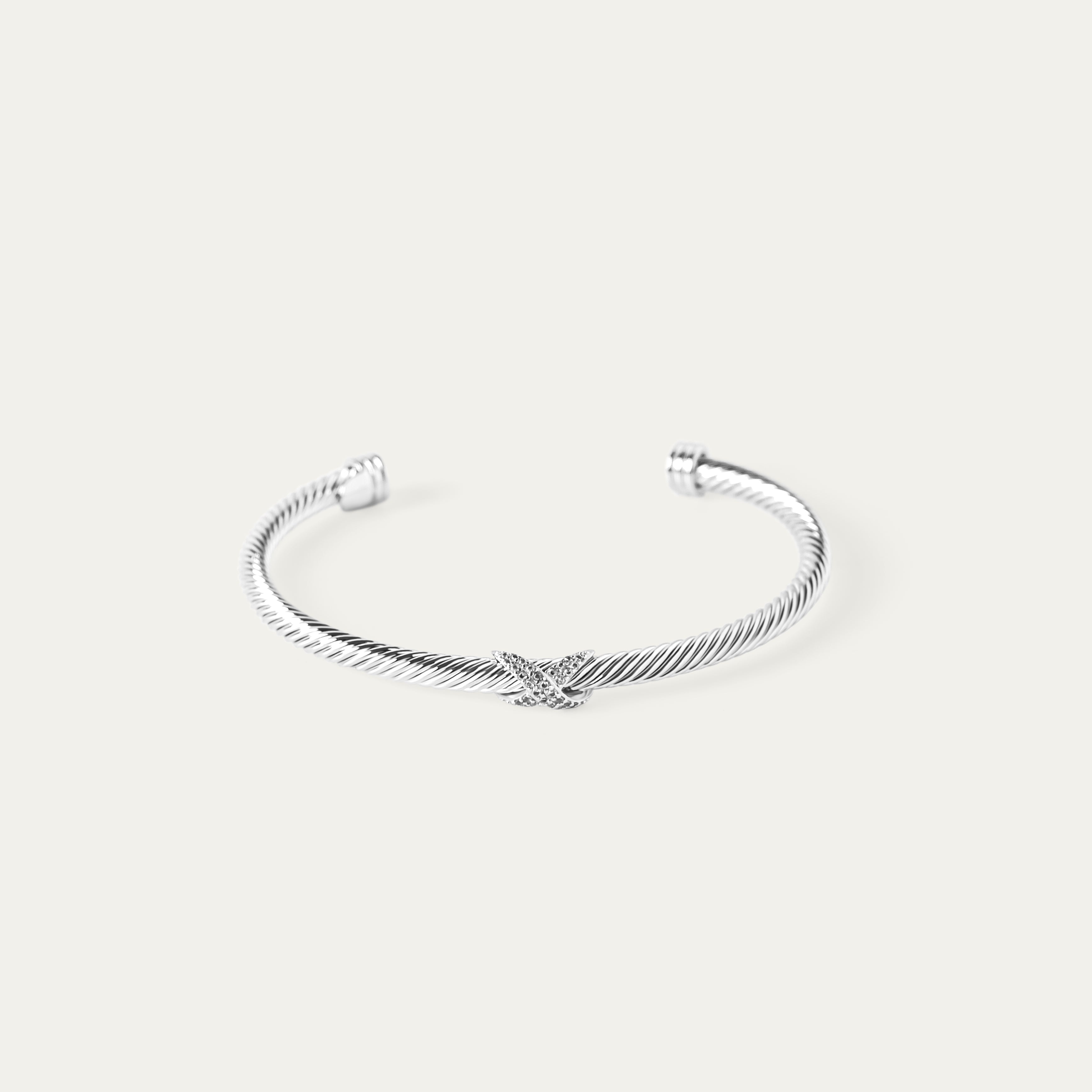 Eco CZ Bangle (Silver Brass)