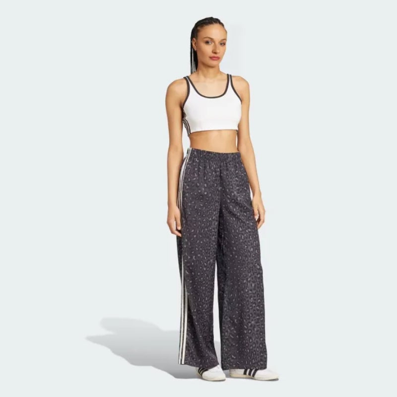 Athletic Leopard Print Lounge Pants With Side Stripes