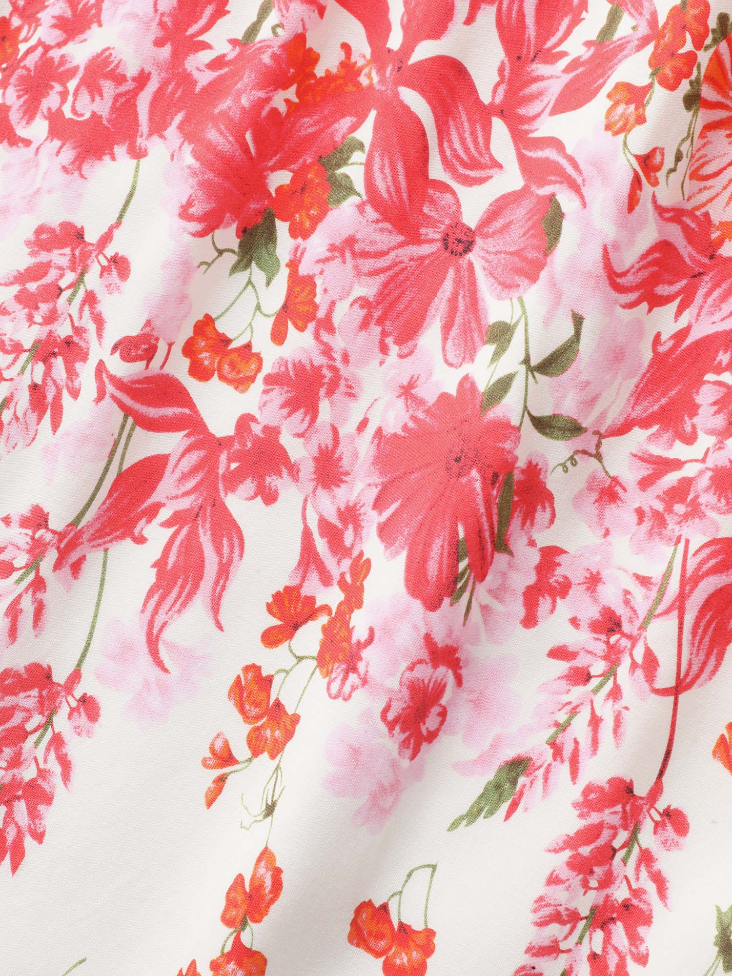 Floral Print Cinched-Waist Midi Dress