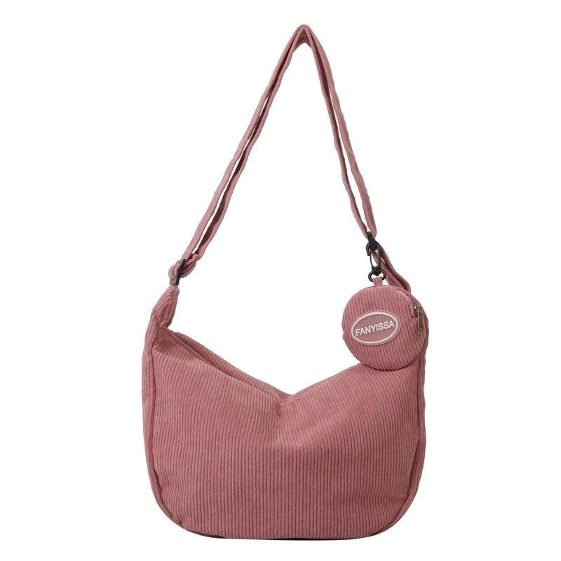 Women's All Seasons Canvas Solid Color Vintage Style Square Zipper Shoulder Bag