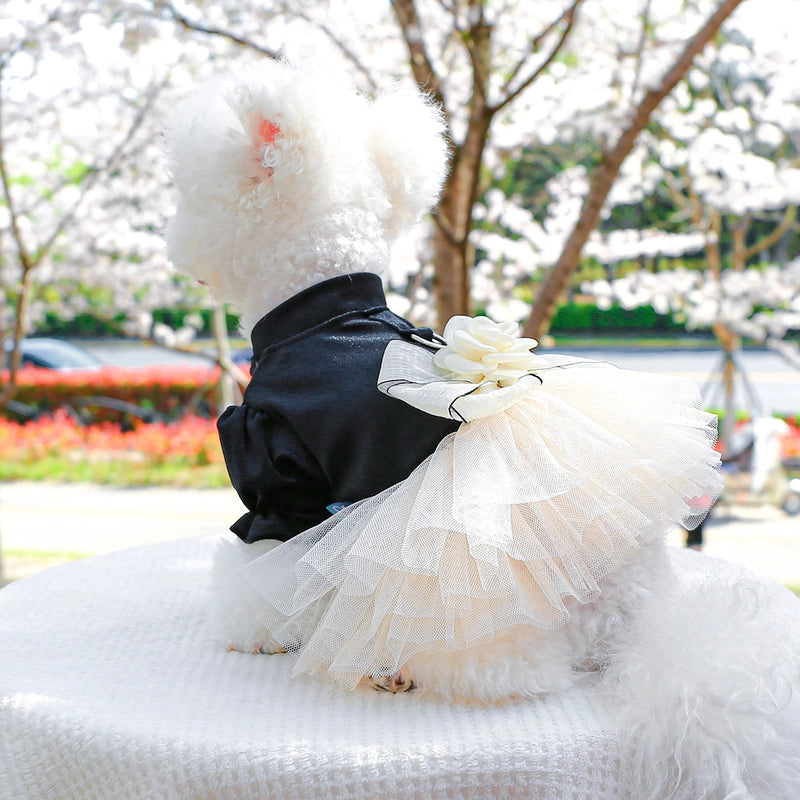 Pet Ring Dog Clothes Spring And Summer New New Medium And Small Dog Puppy Fluffy Gauze Dress Hepburn Wedding Dress