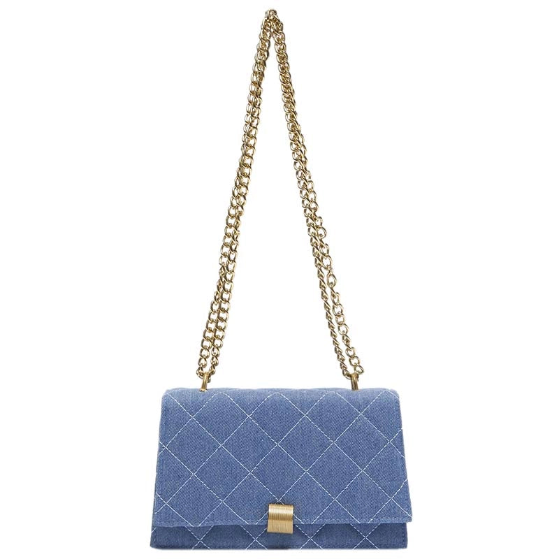 Women's Pu Leather Solid Color Lingge Streetwear Square Lock Clasp Shoulder Bag Crossbody Bag