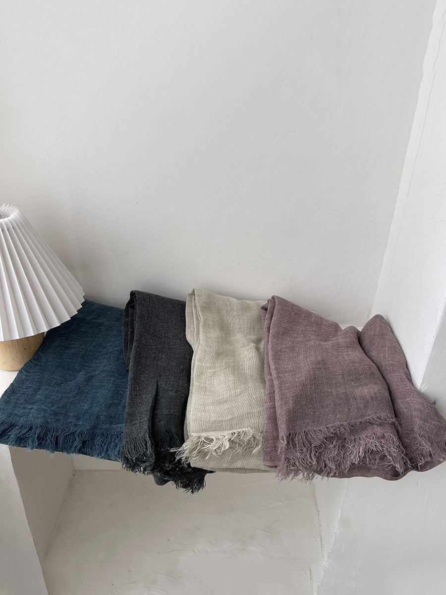 Women Spring Soft Pure Color Tassel Shawl Scarf