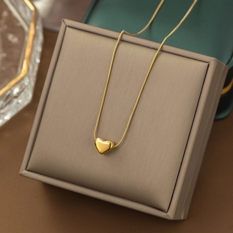 Casual Minimalist Heart Shape Titanium Steel Plating Inlay Pearl Shell Bracelets Earrings Necklace