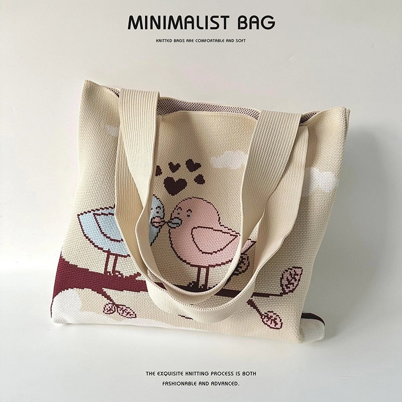 Women's Large Polyester Clouds Cartoon Streetwear Open Shoulder Bag
