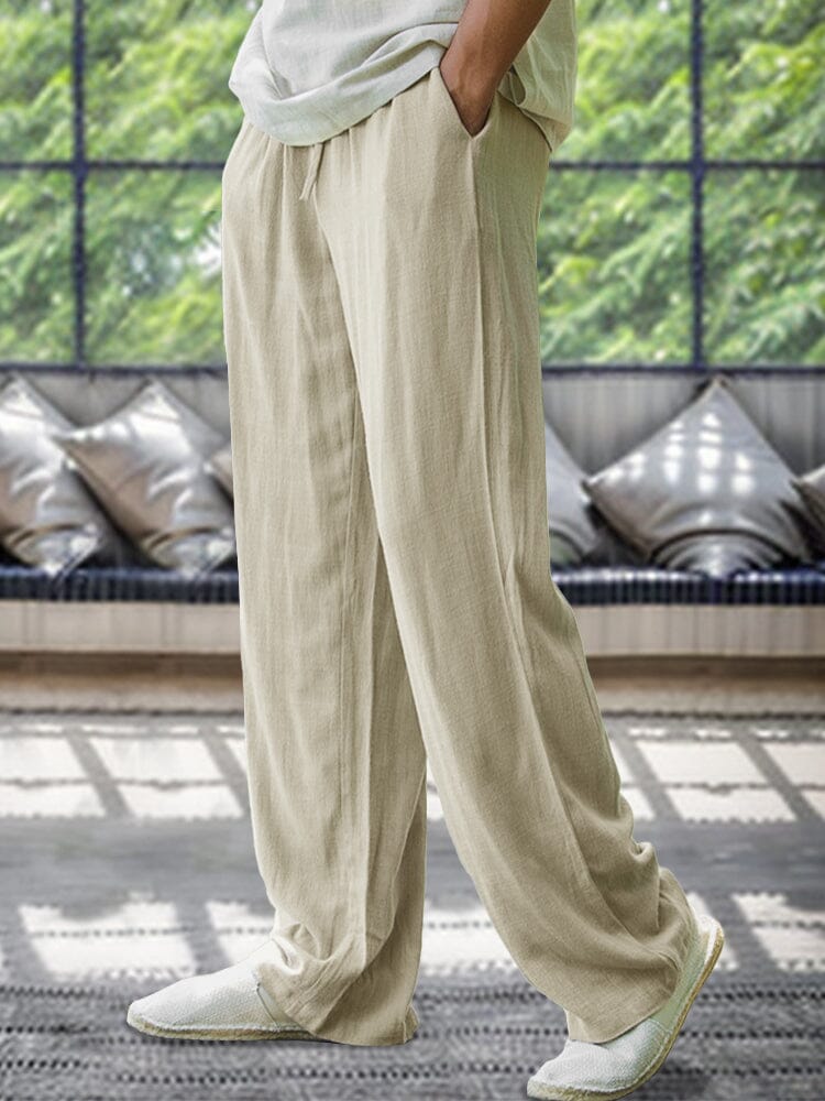 Leisure Cotton Linen Drawstring Pants