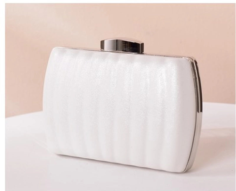 White Red Black Pu Leather Solid Color Square Evening Bags