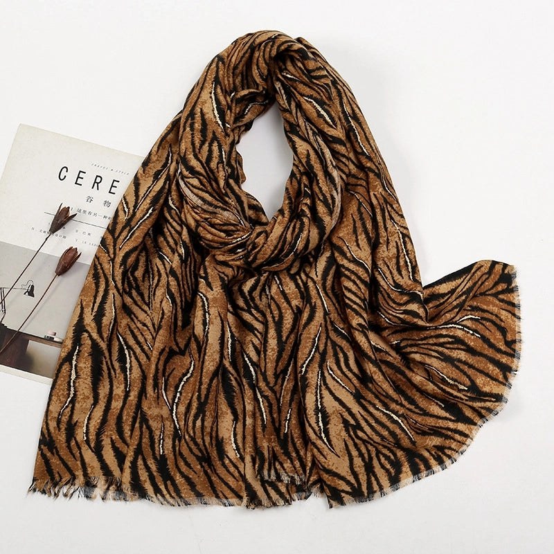 Women's Sweet Pastoral Flower Polyester Silk Scarf