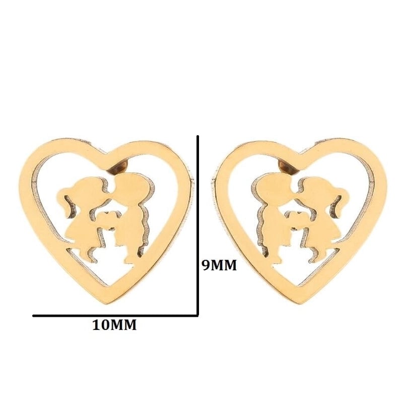 1 Pair Minimalist Heart Shape Plating 304 Stainless Steel 18K Gold Plated Earrings