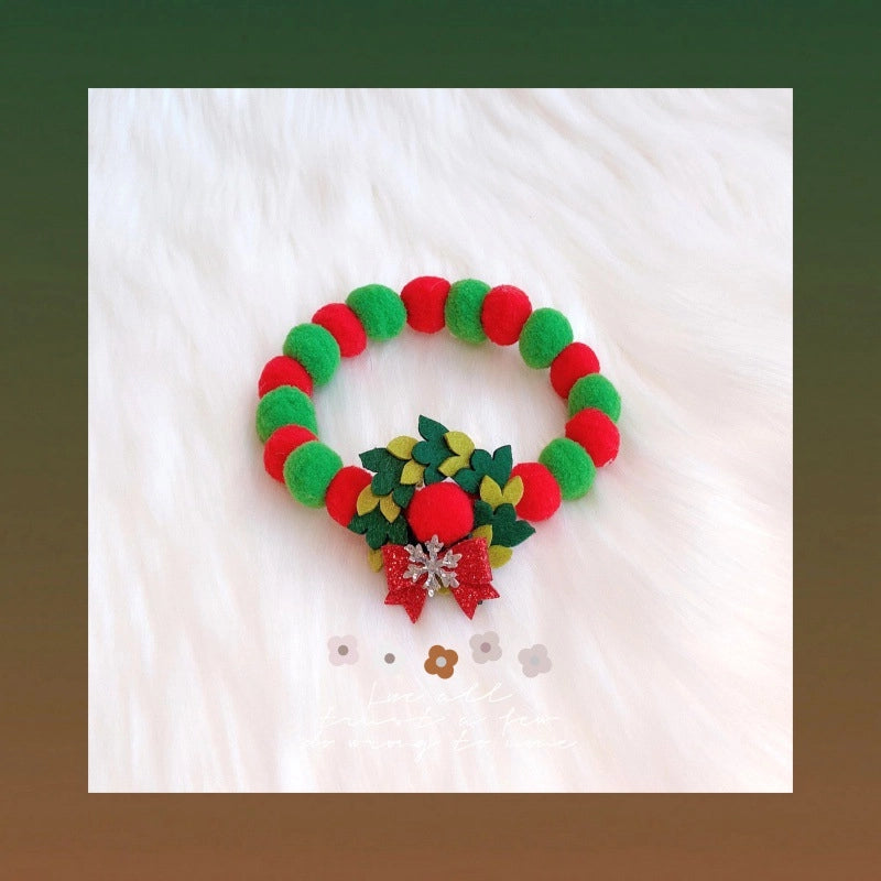 Cute Christmas Wreath Antlers Pet Accessories