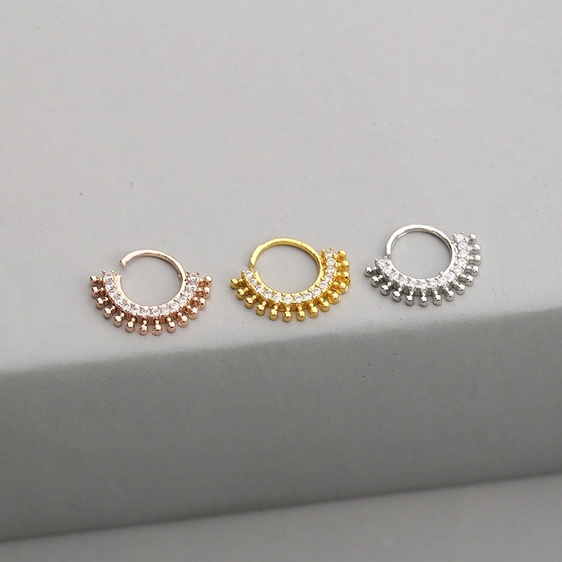 1 Piece Nose Rings & Studs Fashion Round Brass Inlay Zircon
