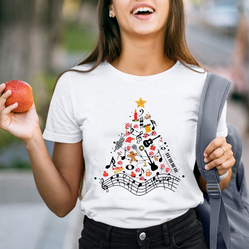 Musical Christmas Tree Teacher T-Shirt