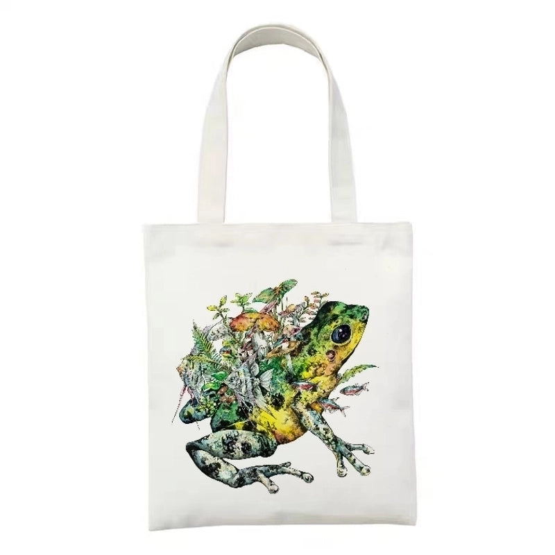 Women's Minimalist Artistic Animal Mushroom Butterfly Shopping Bags