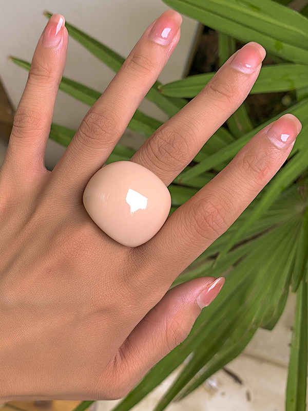 Solid Color Geometric Resin Rings Accessories