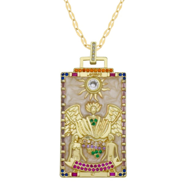 Diamond Tarot Card Necklaces