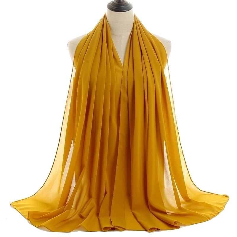 Women's Minimalist Solid Color Chiffon Cotton Linen Scarves