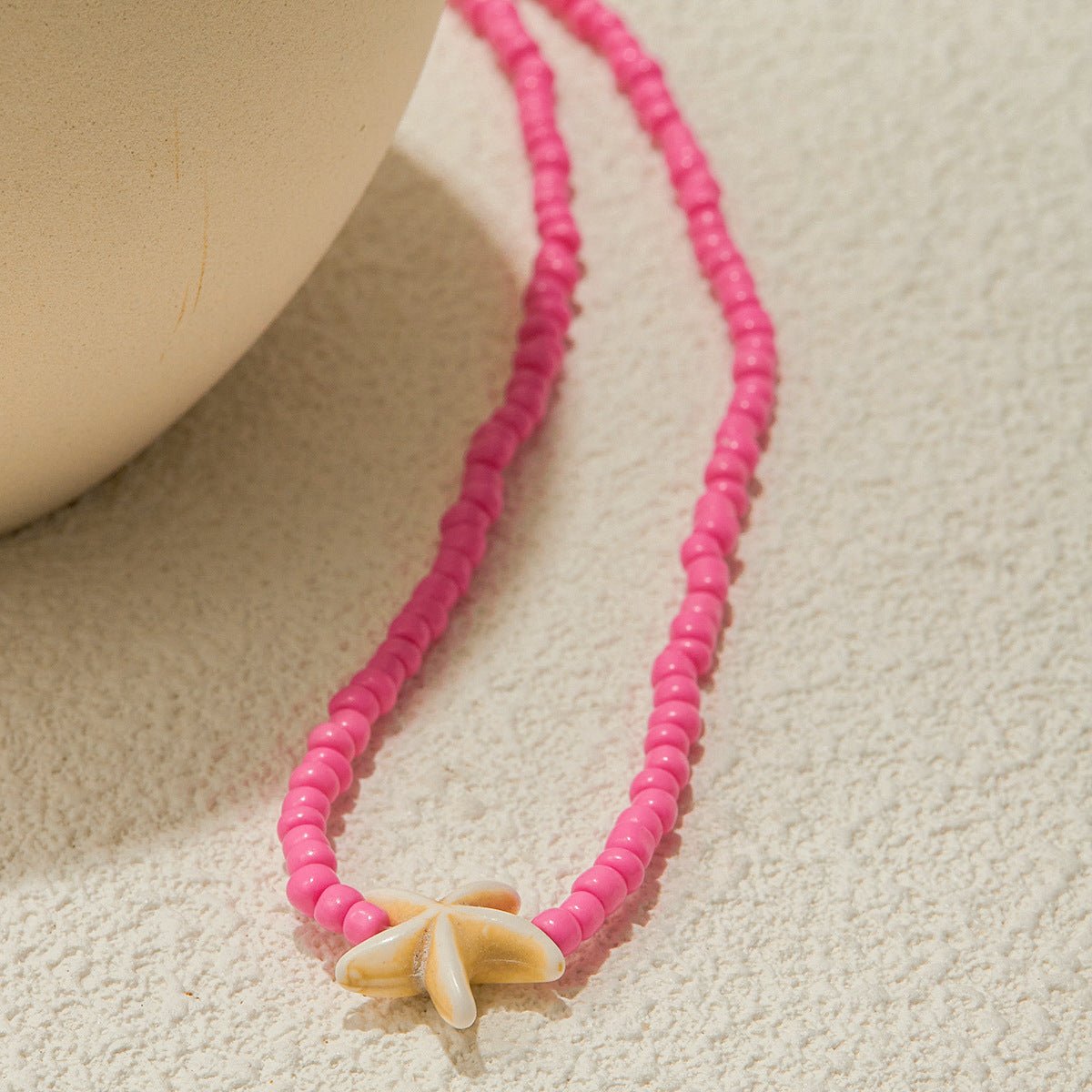 Bohemian Necklace Titanium Steel Rice Bead Necklace Accessories Women'S Summer Hit