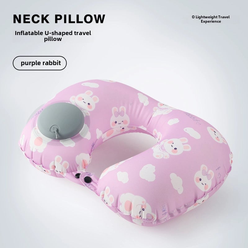 Inflatable U-shaped Pillow Cool Pressing Inflatable Pillow Travel Portable Neck Pillow Travel Sanbao Storage Pillow For Airplane