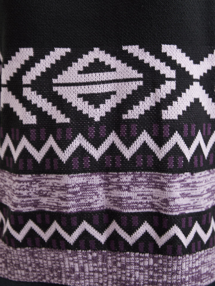 Bandana Jacquard Heather Patchwork Pullover