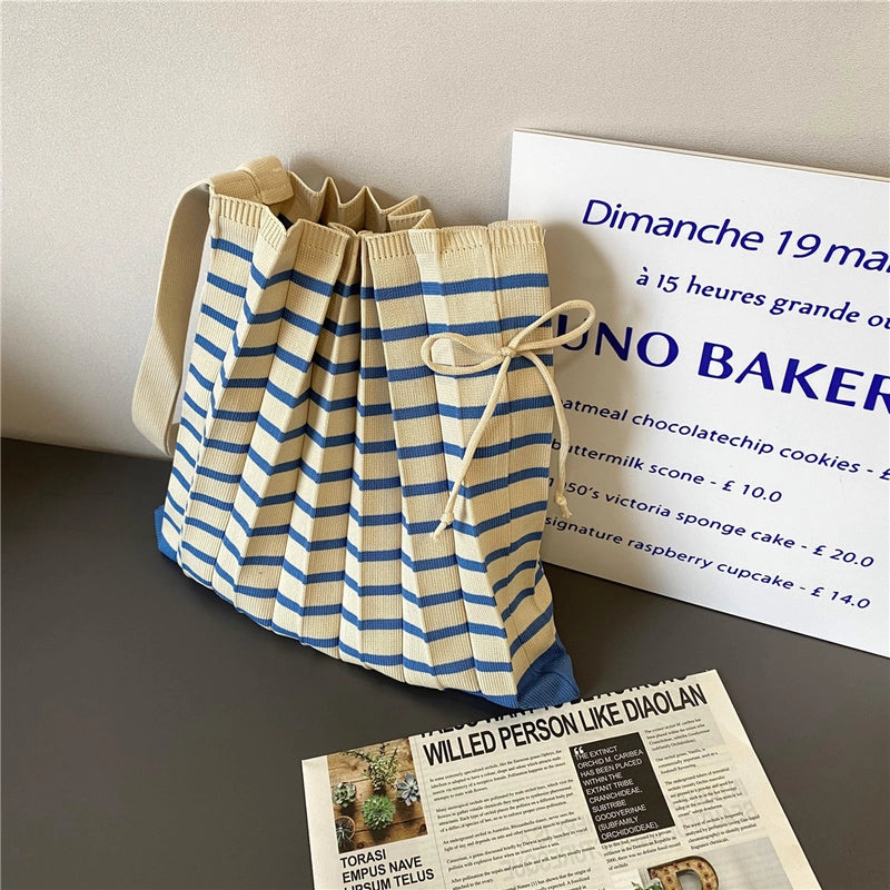 Women's Fashion Stripe Polyester Shopping Bags