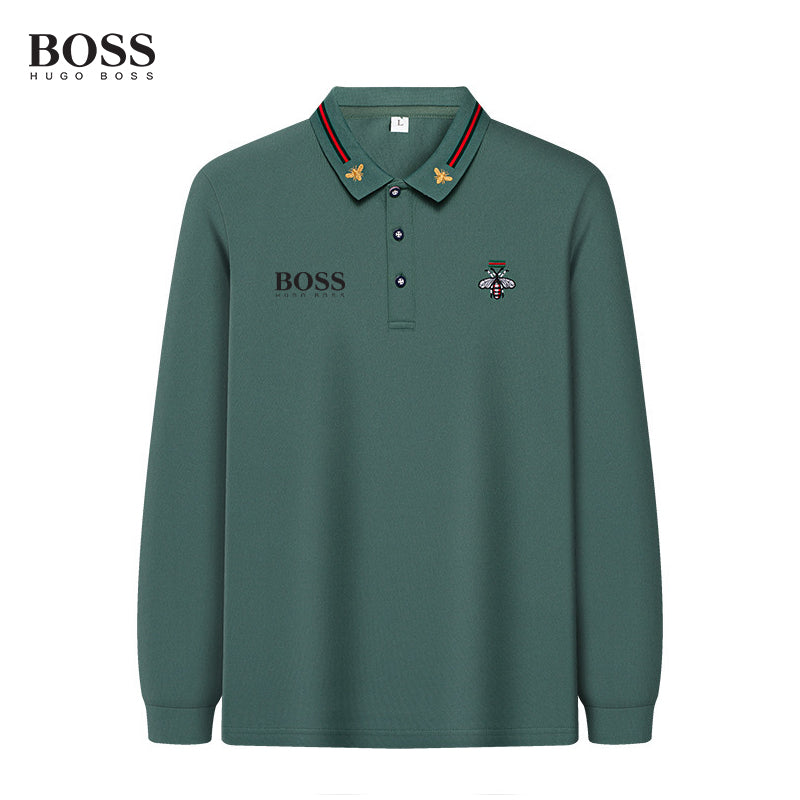 BOSS High Quality Embroidery long Sleeve Polo Shirt for Men