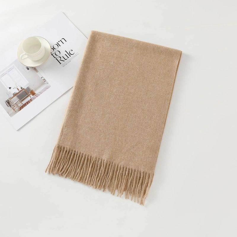 Cashmere Scarf Women Autumn And Winter Solid Color Simple Scarf Sweet Shawl Thick Warm Scarf