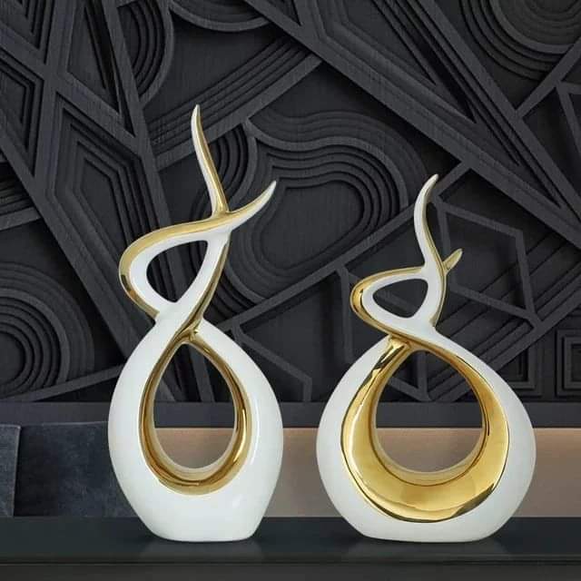 Modern Abstract Art Ceramic Statue. Home Ornament Artistic home decoration Modern Abstract Art Ceramic Statue. Home Ornament 2Pcs