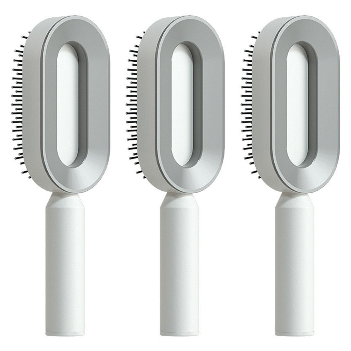 Self-cleaning hairbrush for women. One-button cleaning airbag to prevent hair loss