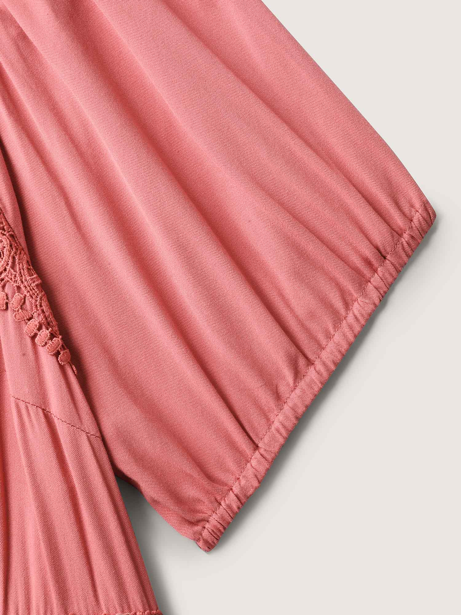 Lace Trim Stretchy Waist Pockets Midi Dress