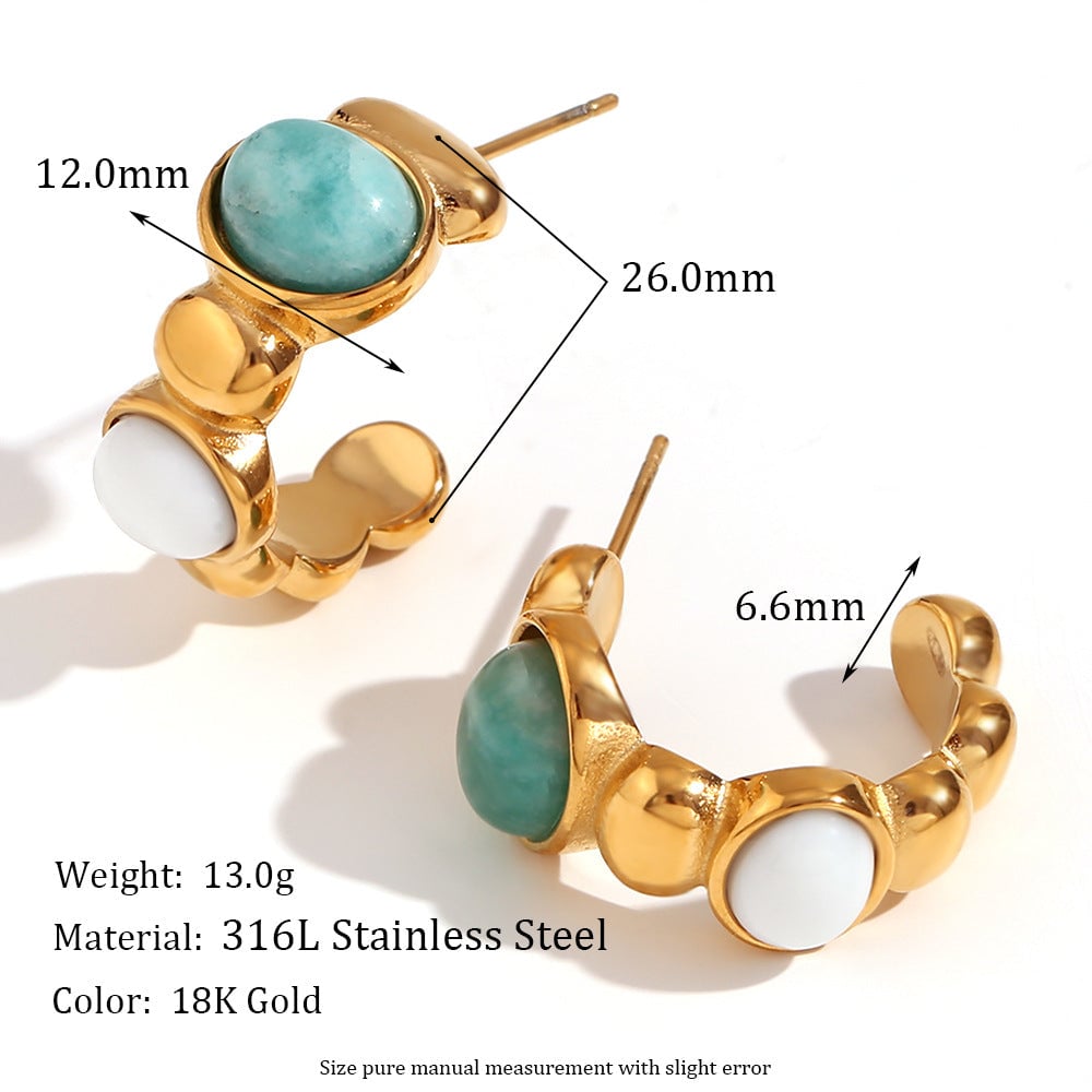 Fashion Ellipse Circle Stainless Steel 18K Gold Plated Bangles