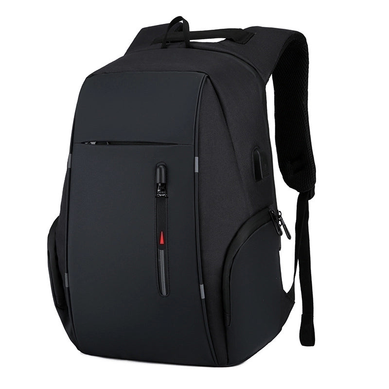 Business Solid Color Square Zipper Functional Backpack