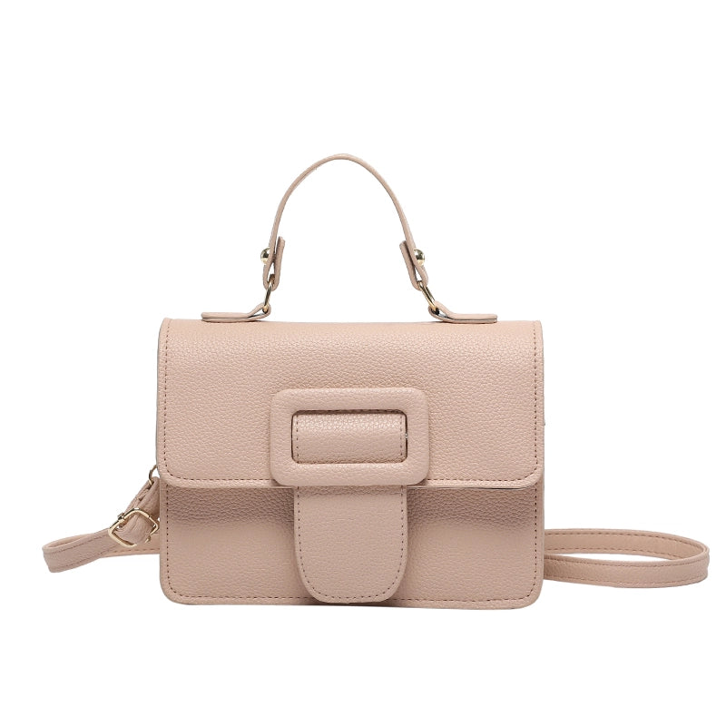 Women's Pu Leather Solid Color Basic Flip Cover Handbag