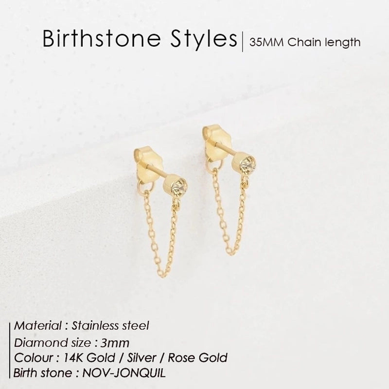 1 Pair Minimalist Geometric Inlay Stainless Steel Rhinestones 14K Gold Plated Rose Gold Plated Drop Earrings