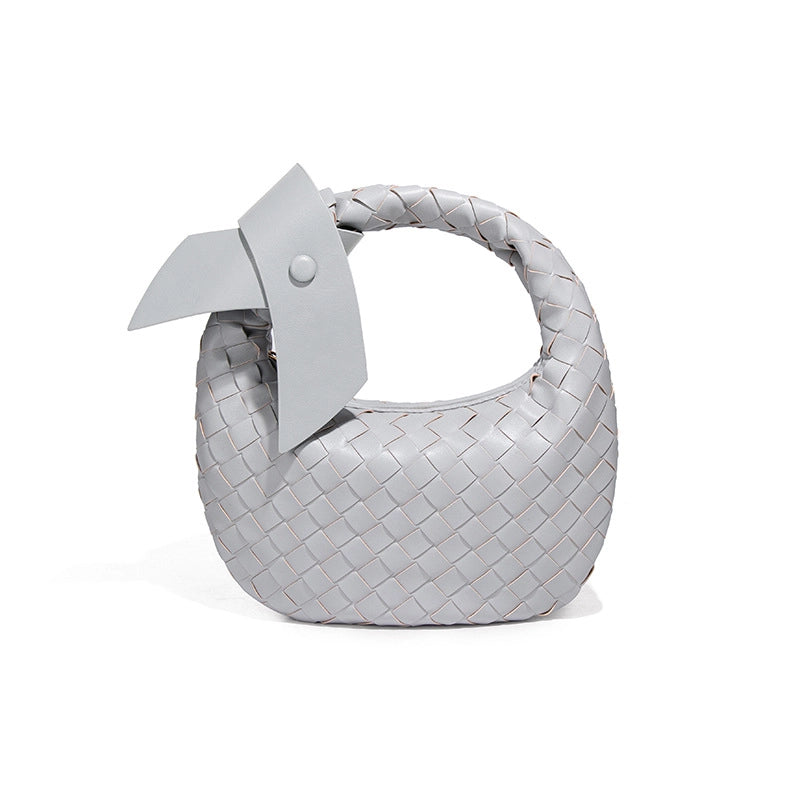 Women's Small Pu Leather Solid Color Elegant Streetwear Weave Square Zipper Straw Bag