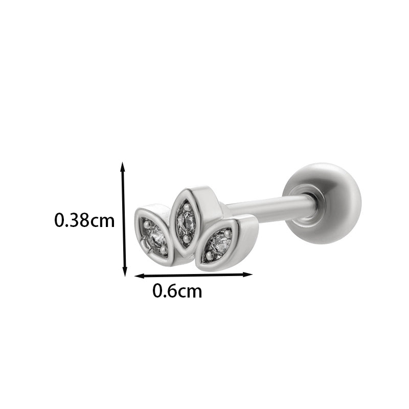 1 Piece Ear Cartilage Rings & Studs IG Style French Style Minimalist Star Flower Butterfly Copper Inlay Zircon