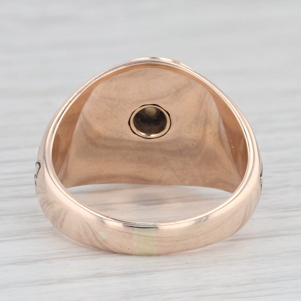 Vintage Masonic Blue Lodge Ring 10k Gold Size 8.75 Stylized Signet Cigar Band