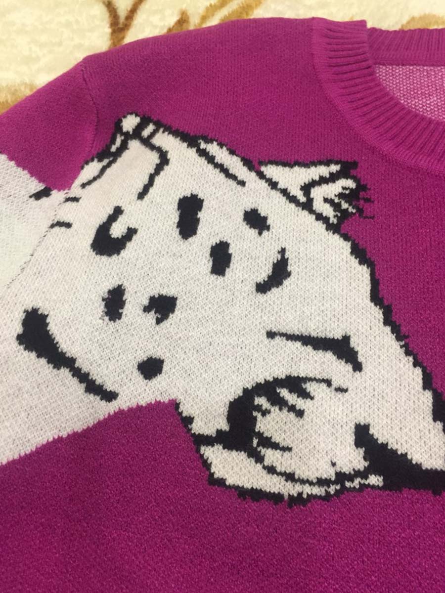 Snow Leopard Knit Sweater